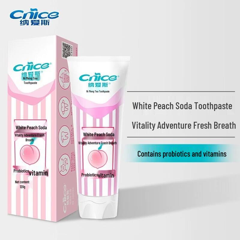 NICE White Peach Soda Probiotic Fluoride Toothpaste
