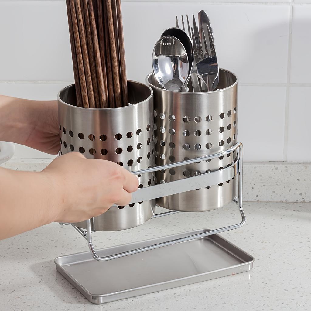 1Set Stainless Steel Chopstick Cartridge, Household Drain Rack, Chopstick Cage, New Kitchen Chopstick Rack, Chopstick Bucket.