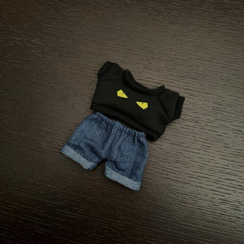 Dolls Clothes For Labubu 17cm I II Idol The Monster Outfit Accessories Sitting Party Gifts Cool Boy T-shirt Jeans Fashionable