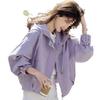 Petite Loose Hooded Jacket - Spring & Autumn 2025 Casual Trench for Back-to-School Season
