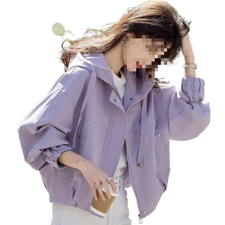 Petite Loose Hooded Jacket - Spring & Autumn 2025 Casual Trench for Back-to-School Season