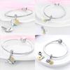 925 Silver Heart Golden Sunflower Charms Flower Pendants Fit 925 Bracelet Necklace Women DIY Party Jewelry Fine Gift