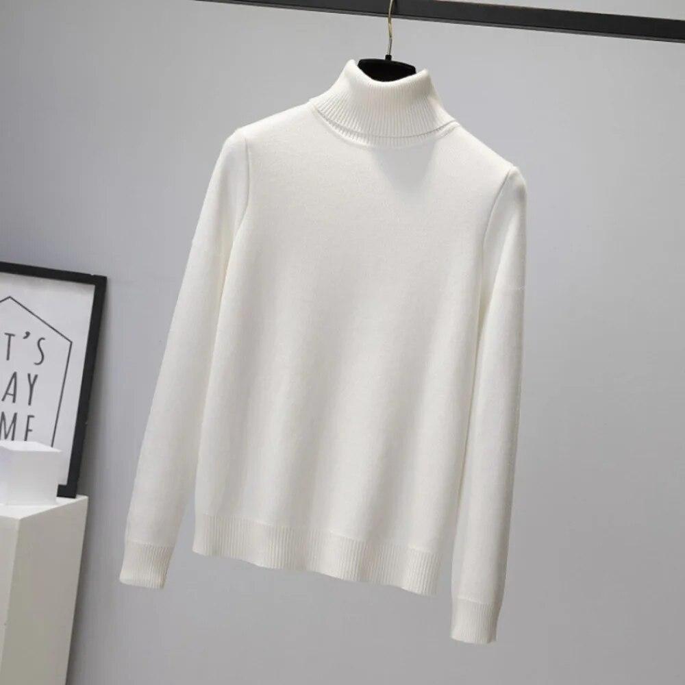 Women's Fashion Insulated Velvet Sweater with Collar, Korean  Warm Knitted Lined Pullover, Thin Top, Winter Knitwear