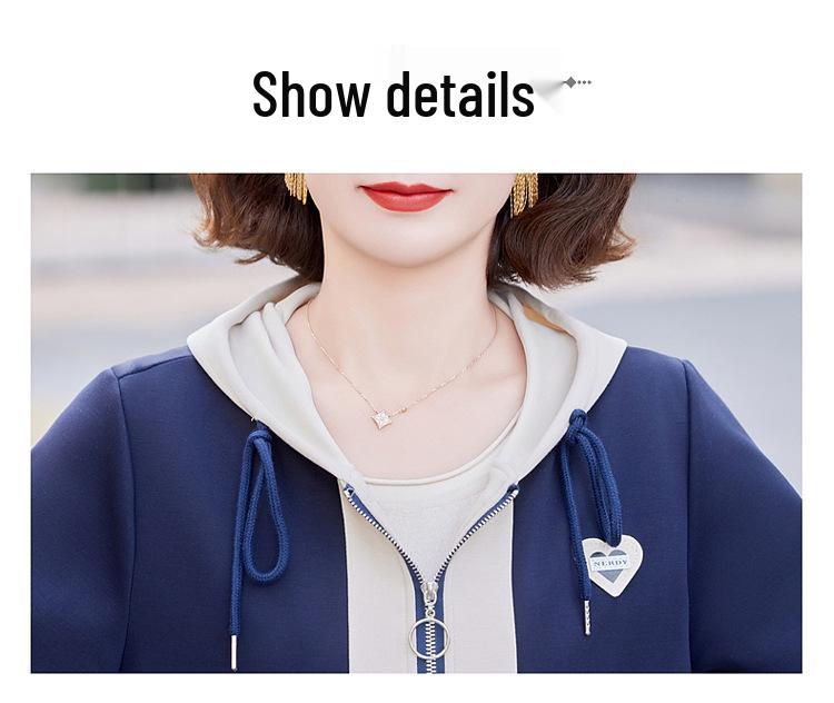 Stylish Spring & Autumn Sports Suit for Women: Age-Defying, Elegant Two-Piece Set for Middle-Aged & Elderly Moms.
