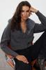 Women's Elegance Style Cardigan Black Crop Fur Detailed Knitwear Cardigan
