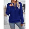 Ladies, Casual, Collar Zipper, Long Sleeved Hoodie, Women's Clothing, T-shirt