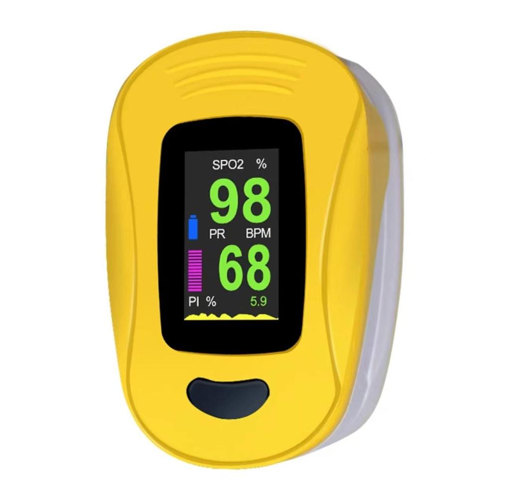 English Version Finger Clip Pulse Oximeter - Monitors Blood Oxygen & Heart Rate