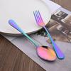 6pcs Eating Rainbow Multicolors Utensil Set Dinnerware Set Cutlery Kit Fork Knife Stainless Steel Silverware Home Tableware Set