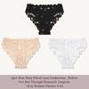 3 Piezas/Set Sexy Encaje Floral Conjuntos de Bragas Ropa Interior Hueco Transparente Romántica Lencería Ropa Interior Sexy Bragas para Mujer S-XL
