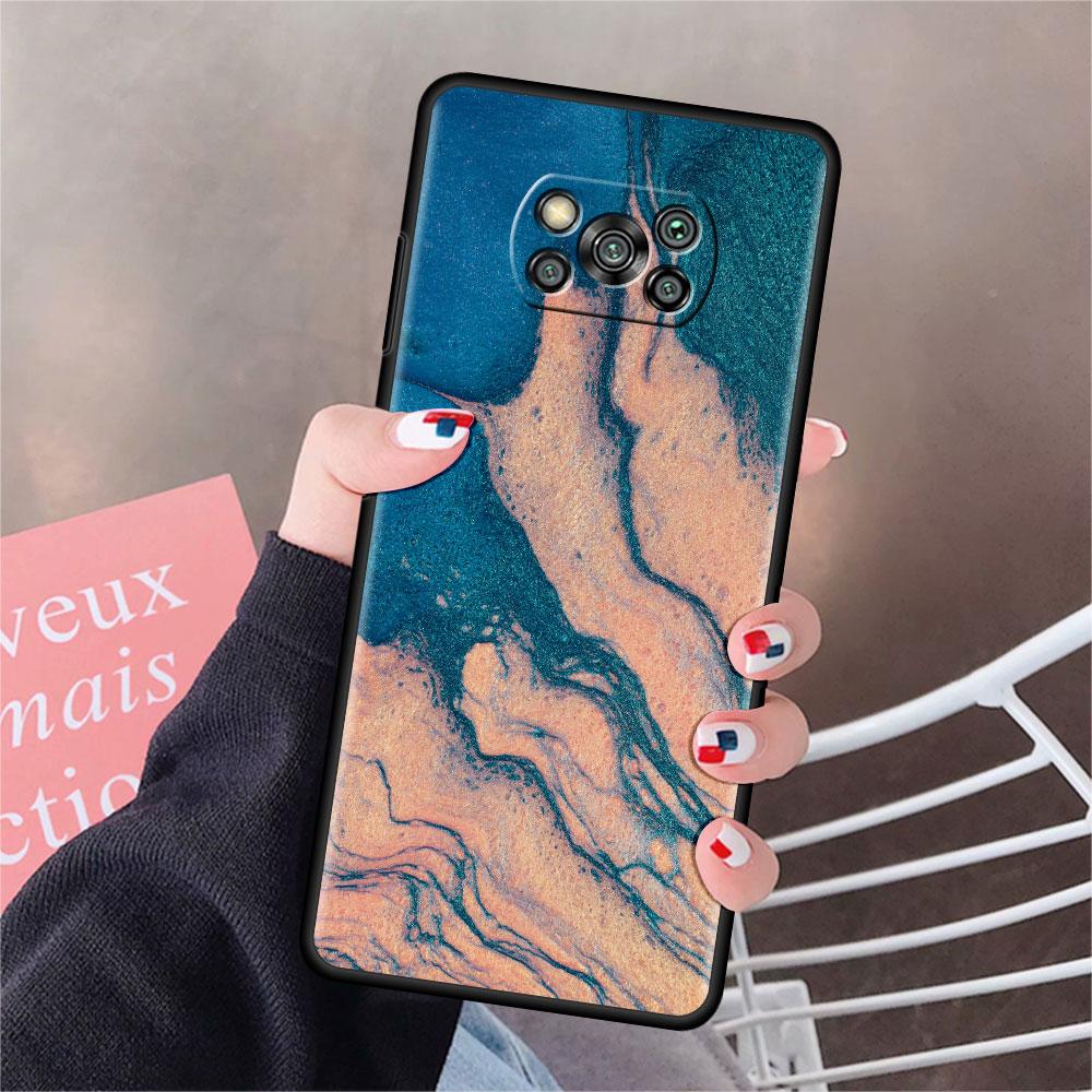 Husă Pentru Xiaomi Mi Poco X3 NFC X4 Pro F3 F4 GT M4 M3 F1 C40 11 Lite 11T Silicon Moale Funda Acoperire Telefon Marmură Artă Estetică