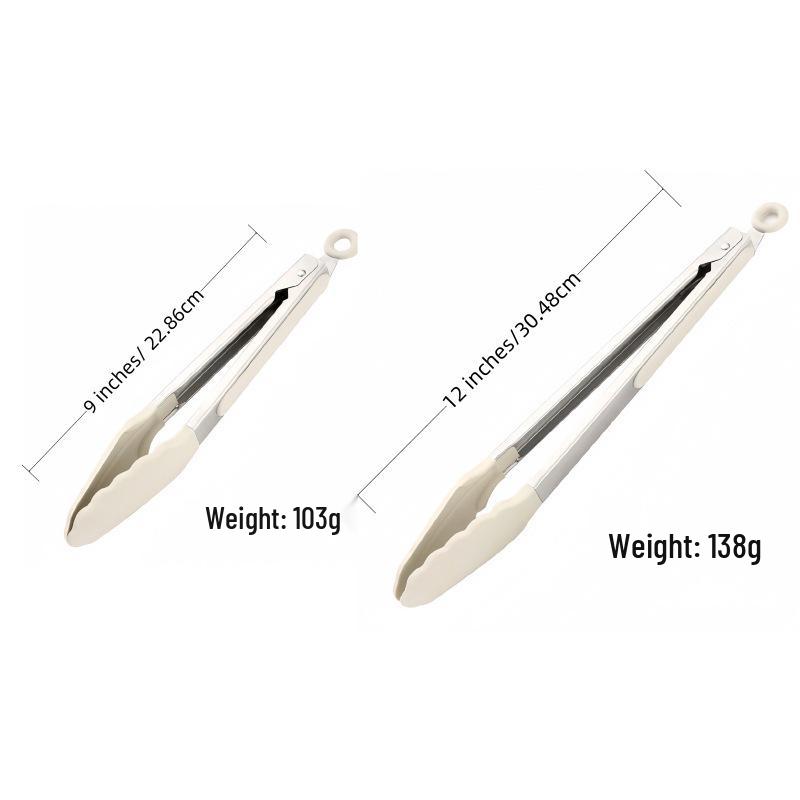 Silicone Food Tongs Set (3-Piece) - 7", 9", 12" Kitchen, BBQ, Steak & Grill Tongs