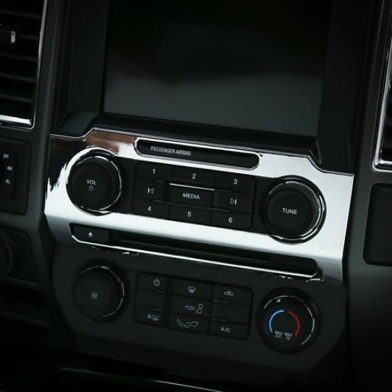 4X Central Control Switch Panel Trim Decor Cover For Ford F-150 2015- Chrome