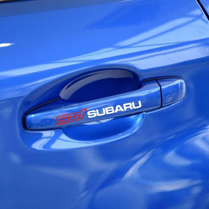 4pcs Reflective Car Door handle Rims Body Stickers Decals For Subaru STI XV Impreza Forester Tribeca BRZ WRX Ascent Levorg Y7