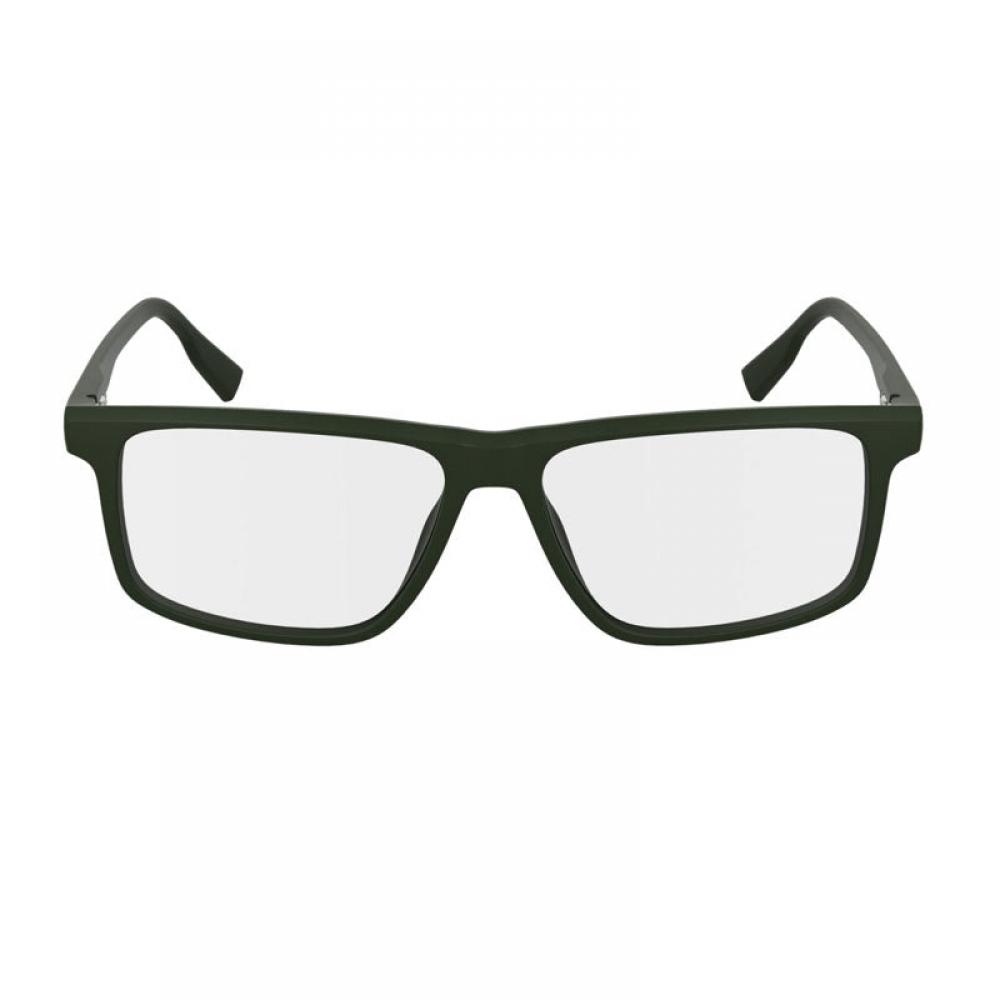 Lacoste EyegLasses RectangLe FuLL Rim  Matte Green Frame And CLear Demo Lenses L