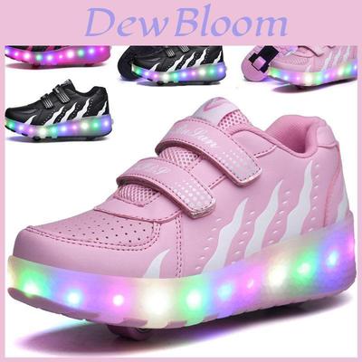 Premium Quality Led Sneakers For Kids With Light Up Roller Skate Shoes And 2 Wheels