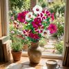Bonsai Decorations UV Resistant Artificial Morning Glory Handmade Plastic Fake Flower Bouquets Realistic Faux Plant Indoor Room