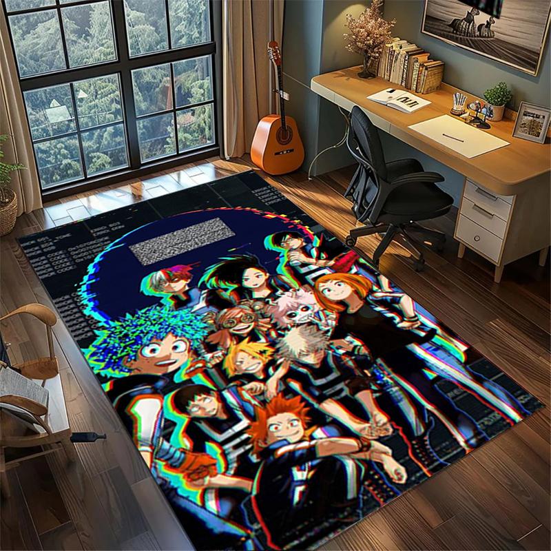 My Hero Academia Washable Large Carpet Non Slip Area Rug Gamer Room Bedroom Floor Mat