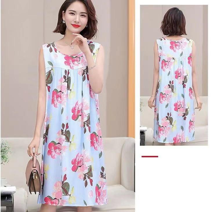 

Летние ночные рубашки для пожилых людей среднего возраста, пижамы, женские платья, повседневные ночные рубашки для мам больших размеров, домашняя одежда XXXXL