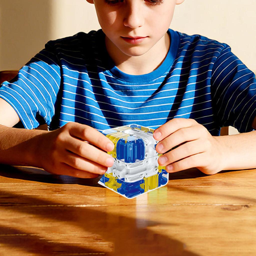 3D Rotating Maze Puzzle Cube Three Layer Brain Teaser Game For Kids Logic Training And Focus Development