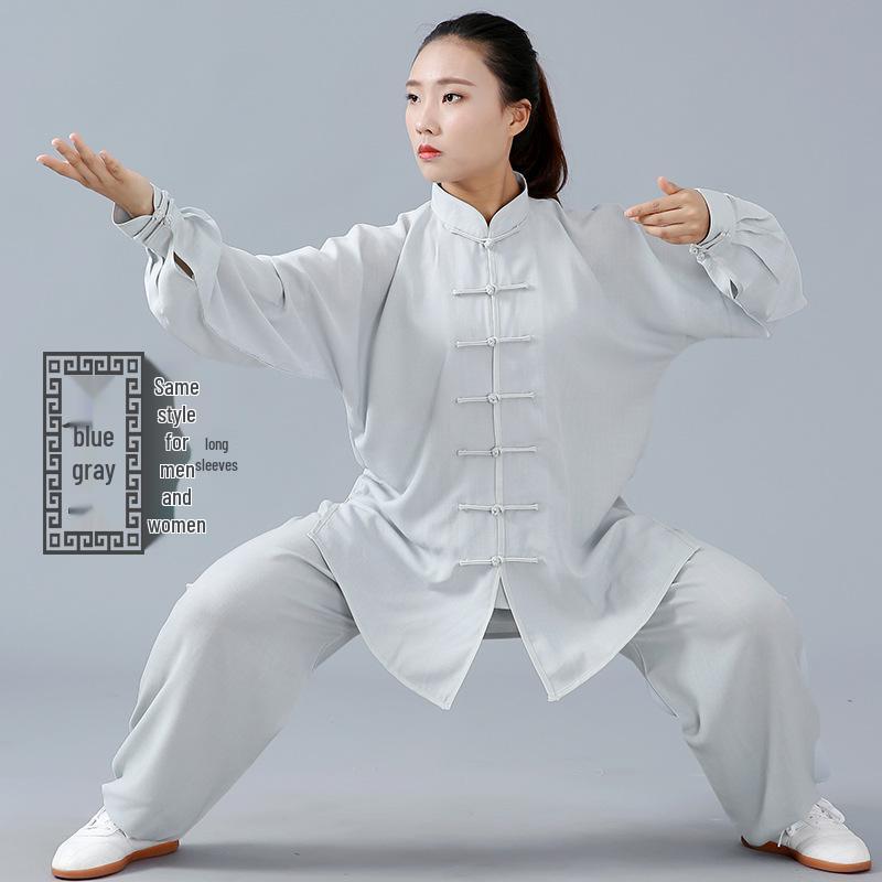 Unisex Cotton Linen Tai Chi Suit - Summer Martial Arts Practice & Competition Wear