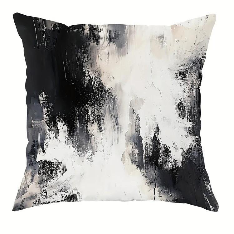 Fodere Cuscino Decorativo Astratto Bianco Nero Copricuscino Adatto per Divano Camera da Letto Auto