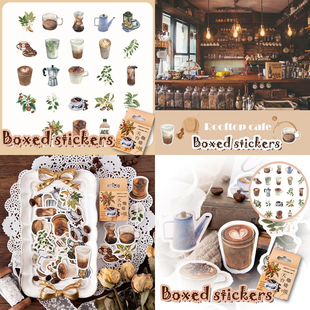 Stunning 46 Pcs Coffee Pattern Scrapbook Journal Stickers For Personalized Notebook Decoration