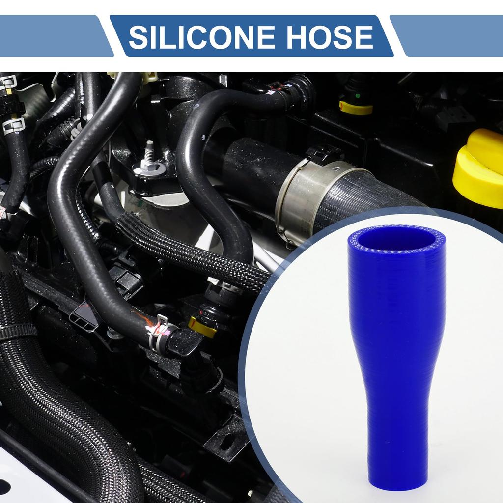 X AUTOHAUX 1pcs Inner Diameter 19-38mm/0.75"-1.50" Length 127mm/5.00" 0 Degree Blue Car Silicone Hose