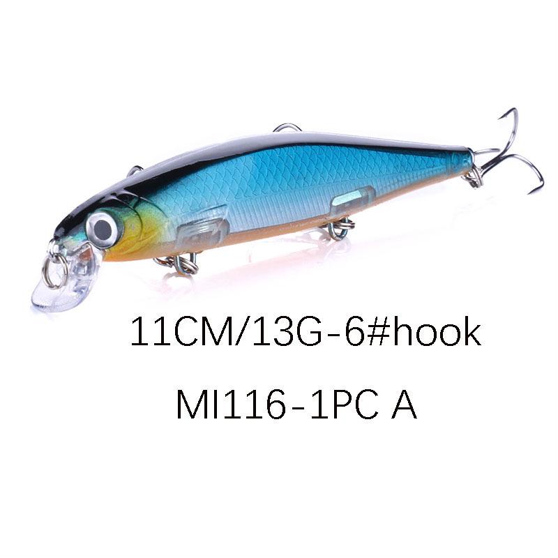 HENG JIA Schwimmender/Sinkender Minnow-Köder 11cm 13g für Wolfsbarsch und Rapfen