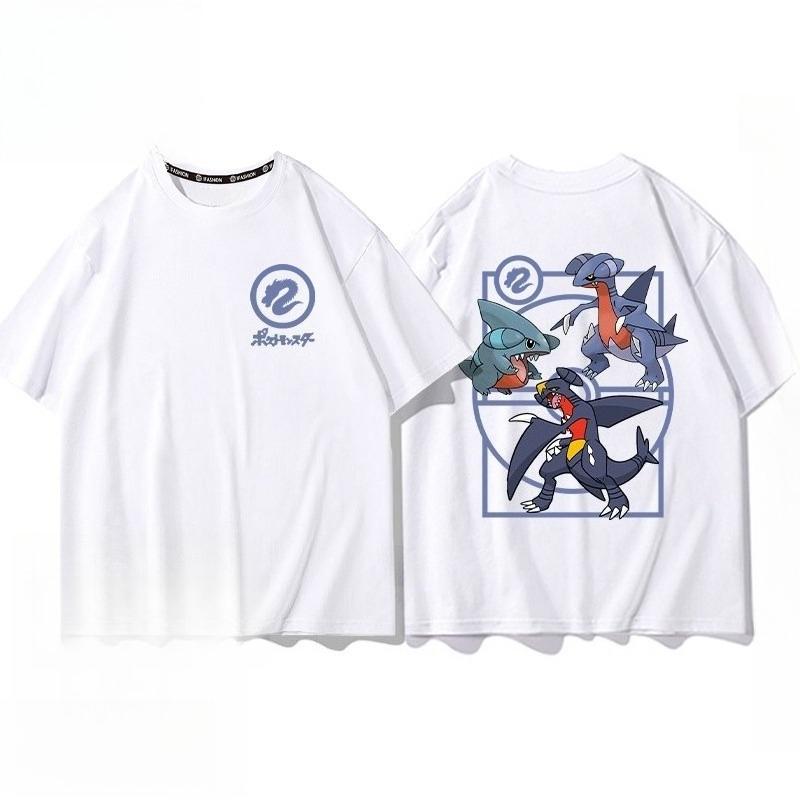Pokémon Pikachu Gengar Charmander White Tshirt Mens 2026 Summer Fashion Oversize Street Casual Y2K Tops Streetwear Clothing