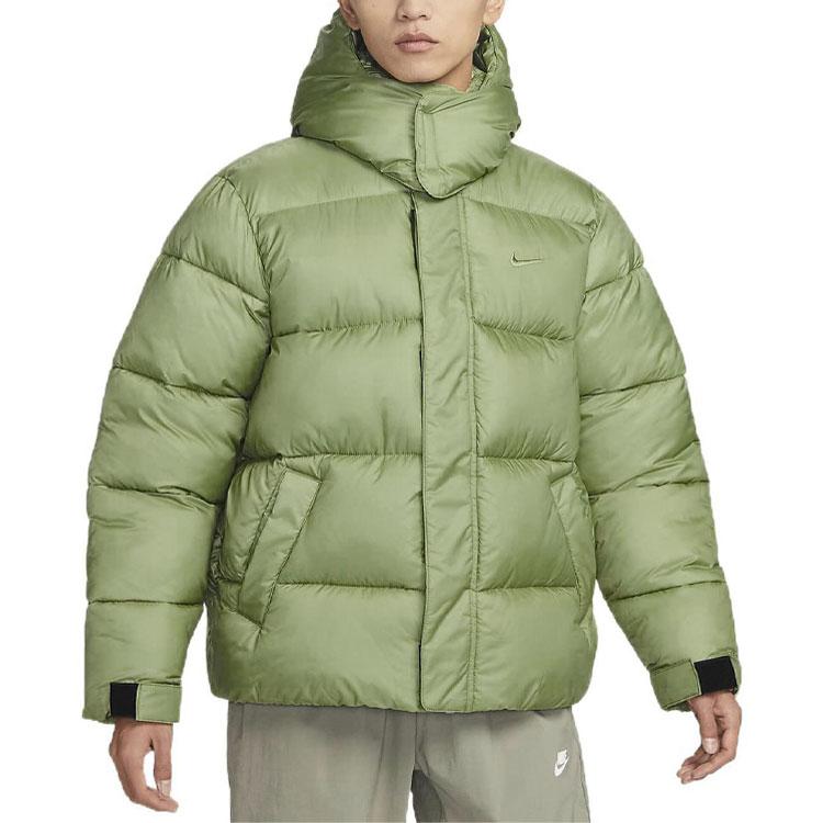 Nike Outdoor Contrast Color Lightweight Quilted Cotton Down Jacket With Logo Embroidery Men Jacket Green DQ4921-334