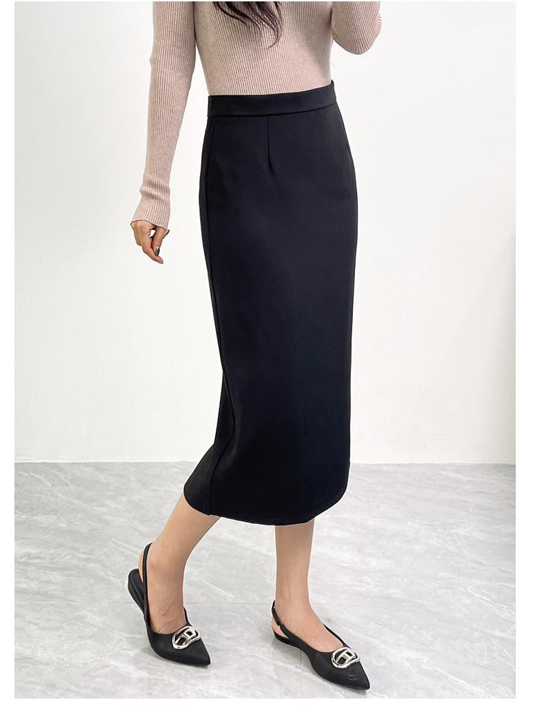 

Профессиональная черная миди-юбка-карандаш большого размера с разрезом L