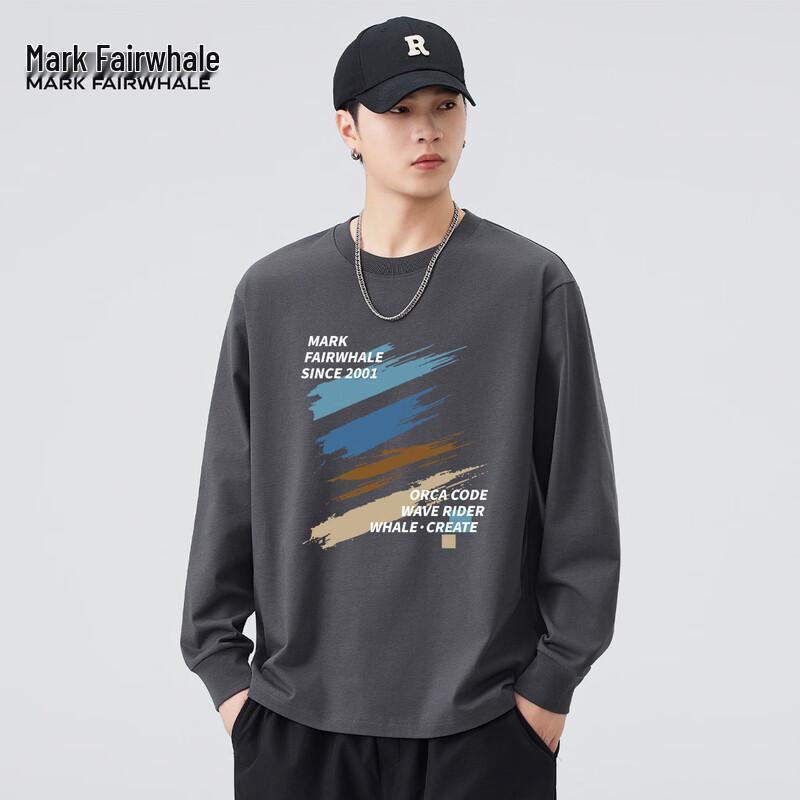 Mark Fairwhale 100% Cotton Men's Long Sleeve Crew Neck T-Shirt