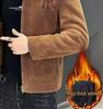 Men's Embroidered Lambswool Stand-Up Collar Coat for Autumn/Winter