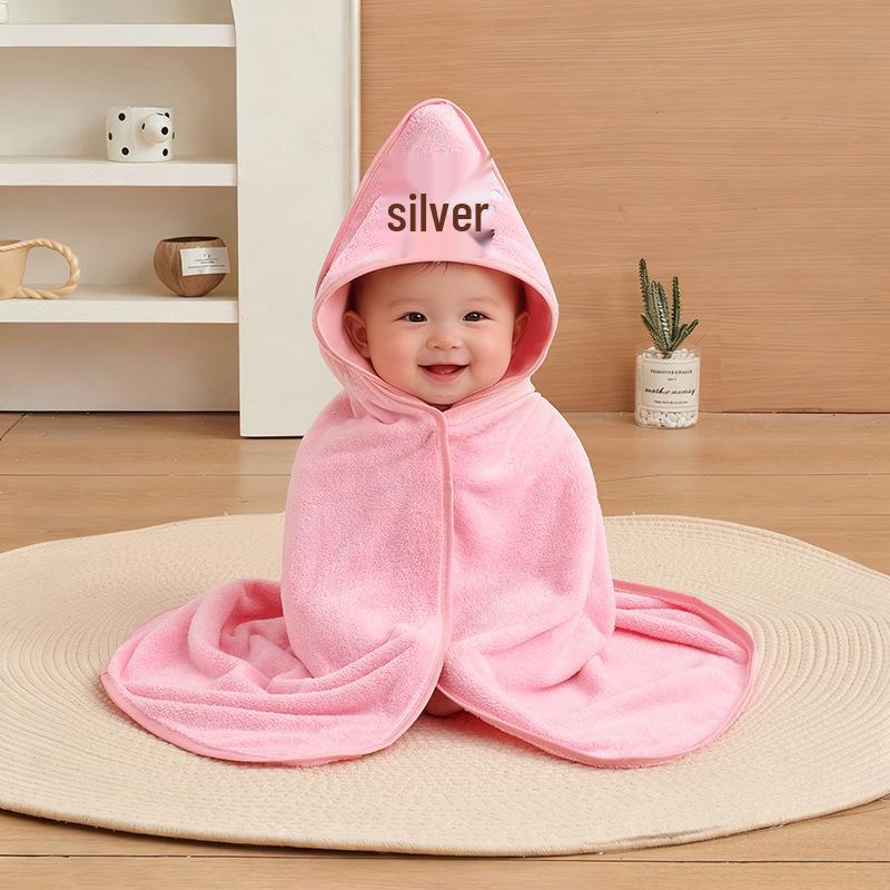 Cartoon Hooded Baby Swaddle & Bath Towel - Coral Fleece, Absorbent, Embroidered, Newborn To Toddler