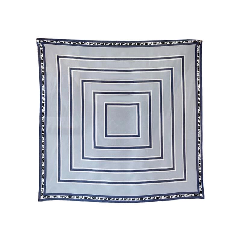 NINA SOLOR Mist Blue Silk Scarf