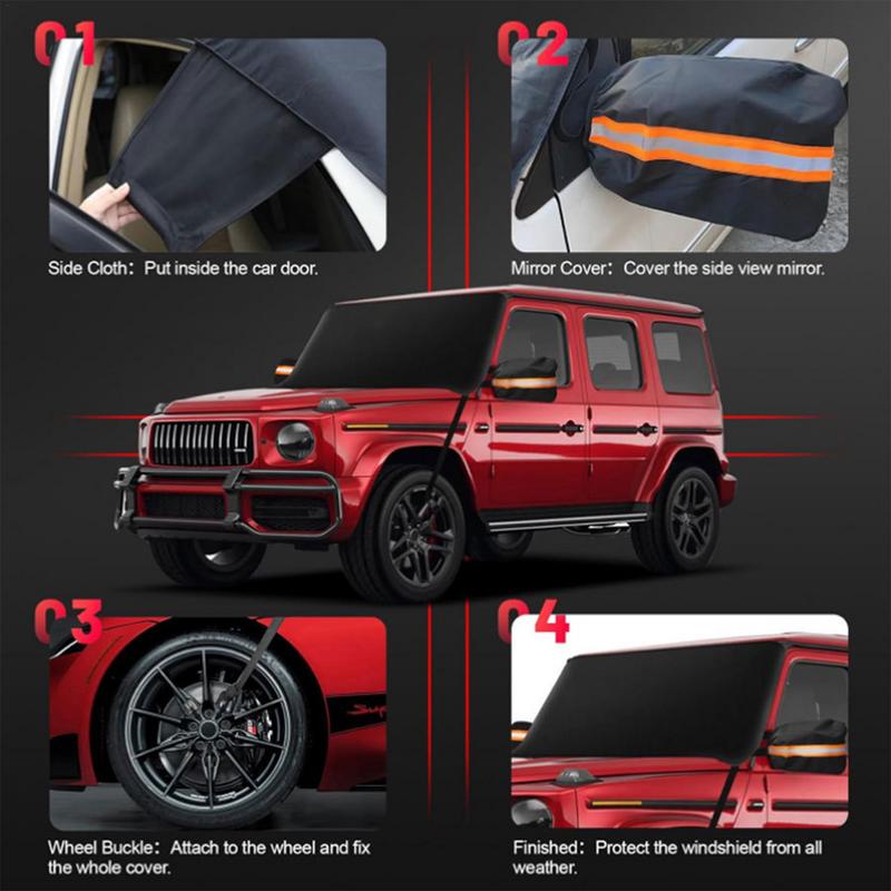 Windshield Cover Auto Shade Front Windshield 69x49 Inch Windshield Cover For Ice And Snow Windshield Snow Cover Winter Protector