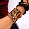 Halloween Skeleton Ghost Pumpkin Pattern Bracelet For Women Soft Clay Pottery Beaded Bangles Party All Saints' Day Jewelry Gift