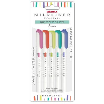 Mildliner Highlighters Happy Mild Colors 5-Color Set WKT7-5C-HC-N