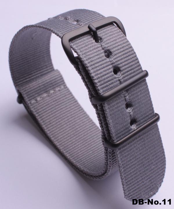 Black Nylon & Canvas Watch Strap with Vacuum-Plated Buckle