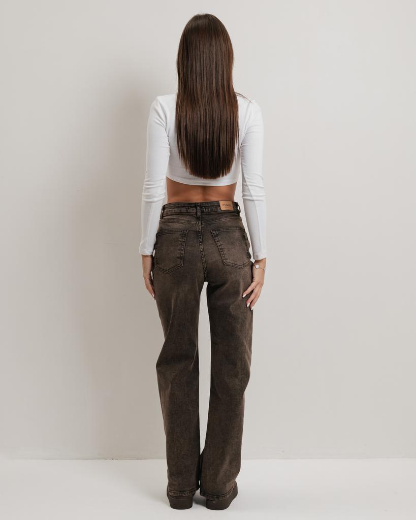 Джинсы женские It's Basic 3933 34 коричневые