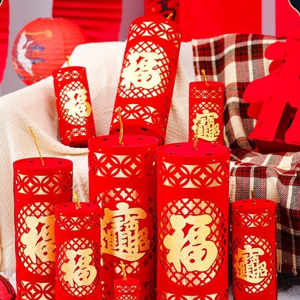 1 Pair Firecracker New Year Decorations Realistic Traditional Spring Festival Firecracker Ornaments 2025 Good Luck