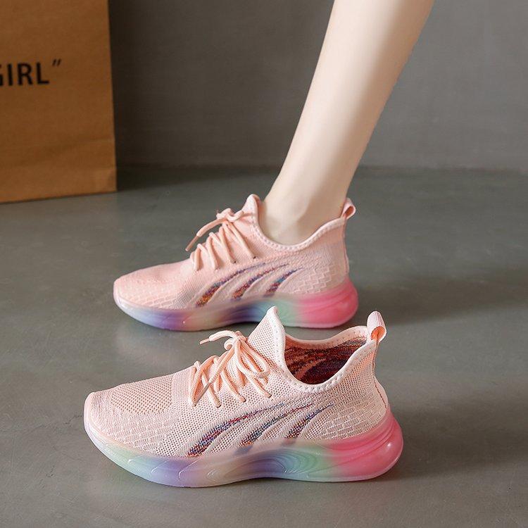 

Women s shoes 2025 new summer casual breathable mesh lightweight coconut sports shoes shock-absorbing running shoes soft sole thin 40