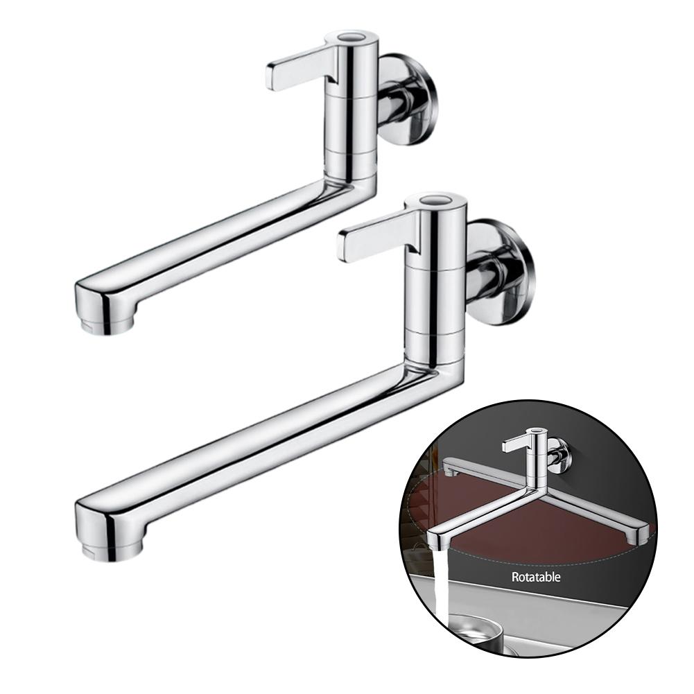 Kitchen Faucets Rotatable Extended Basin Faucet Wall Mounted Single Cold Kitchen Sink Mop Pool Faucet Copper Cold            New