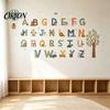 Educational Playroom Wall Decals 3Pcs Animal Alphabet Stickers, 26 Letters A-Z Decals, Peel Cute Pattern Stickers and Stick Removable for Kids Nursery