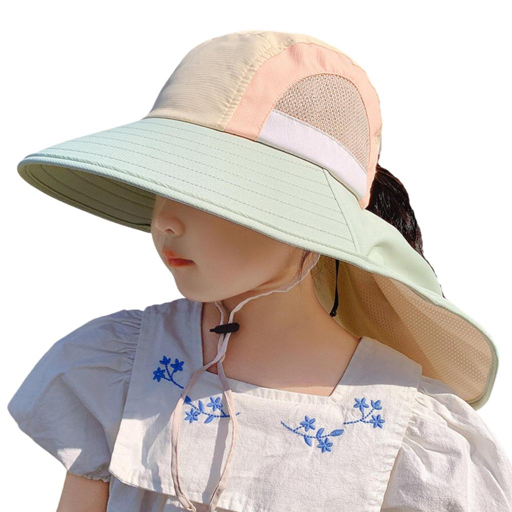 Sunshade Hat with Flap Wide Brim Hat Kids Boys Girls Years Old Sunshade Mesh Cap Heat Stroke Prevention Nursery School Water Play Outdoor Play Cute