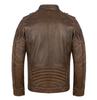 Vintage Genuine Leather Jacket Men Cowhide Yellow Brown Natural Cow Leather Jackets Man Leather Coat Autumn Clothing