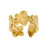 Adjustable Ring Petal Shape Comfortable Anti-Oxidation Ring Lightweight Exquisite Drawing Process Jewelry Ring