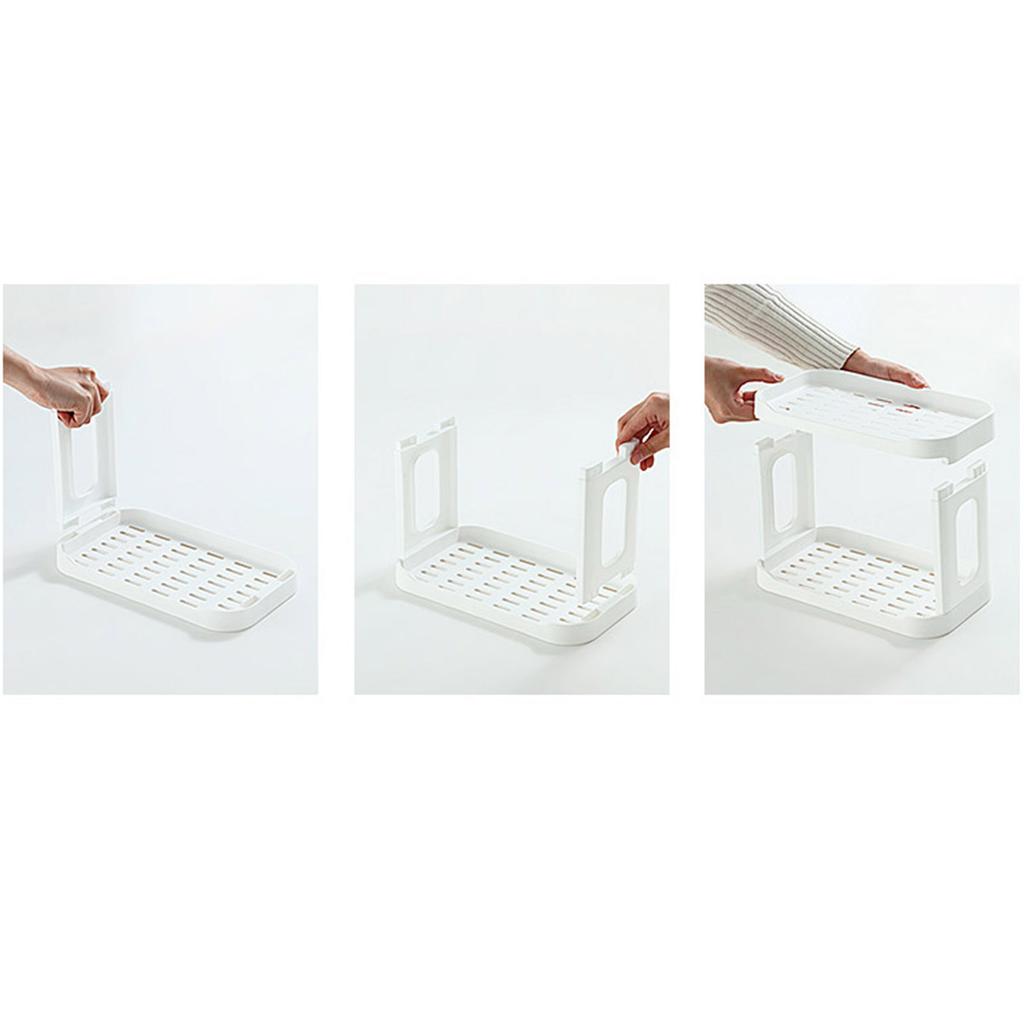 2 Layers Desktop Storage Rack Organizer Detachable Double Layer Dressing Table Cosmetic Storage