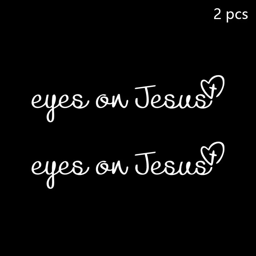 2pc English Letter Rearview Mirror Stickers Hot Eys On Jesus Makeup Secure Logo Originality Women Girl Car Interior Take Picture