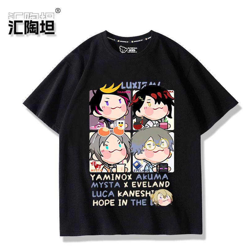 

Anime YouTuber NIJISANJI vox luca ike Cosplay Printed Short Sleeve TShirt Casual Tee Fashion Vintage Shirts Versatile in Summer S